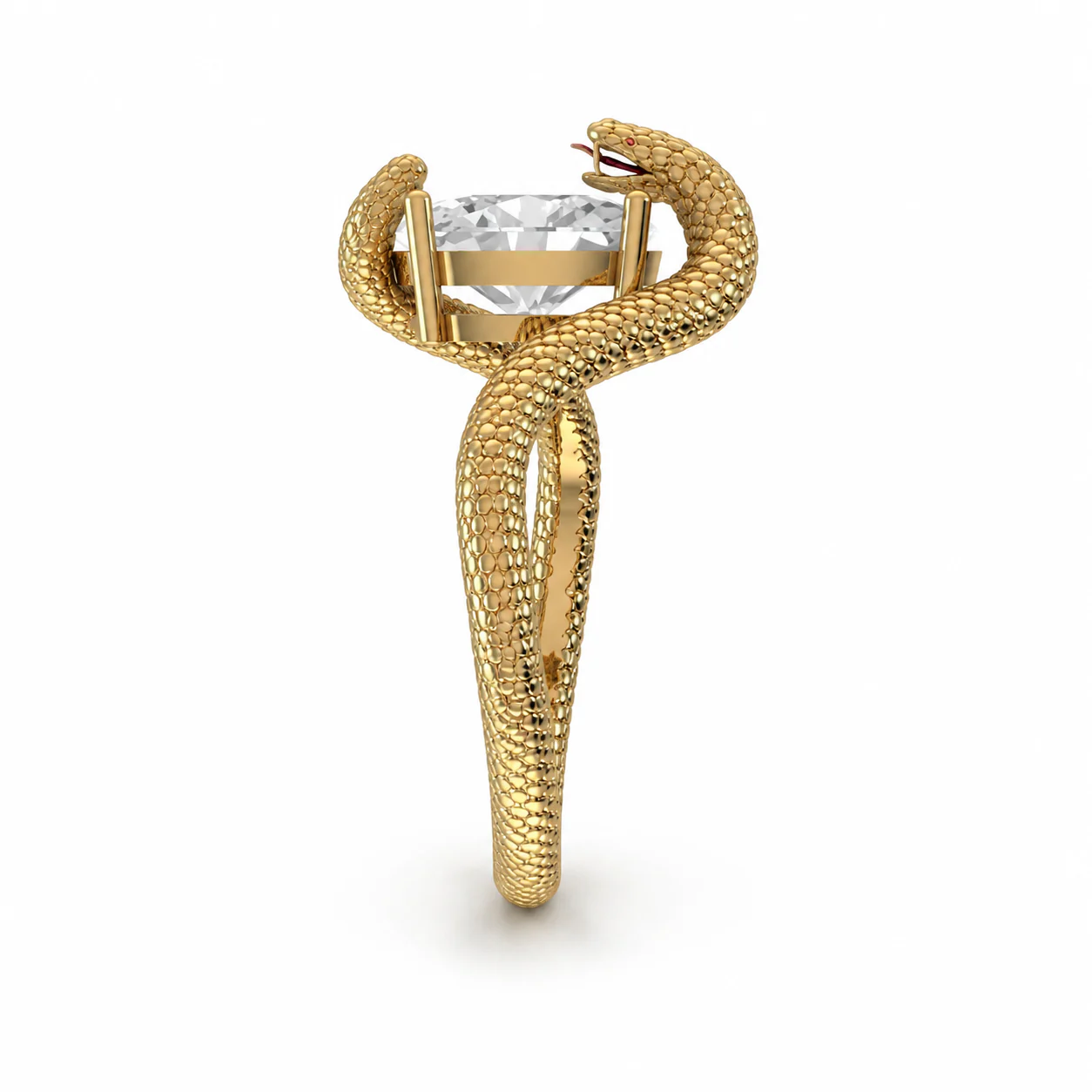 Snake Vintage Ring, açılı üç çeyrek görünüm