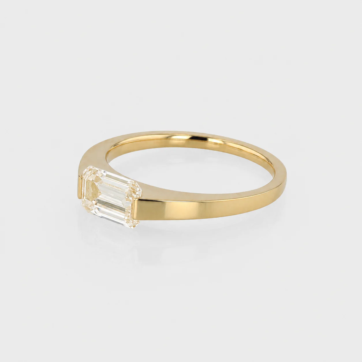 Champagne Yellow Sapphire East West Ring, detay