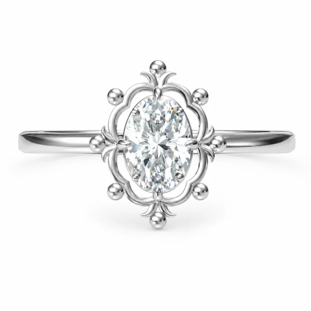 Fleur Oval Nişan Yüzüğü No. 07, üstten görünüm