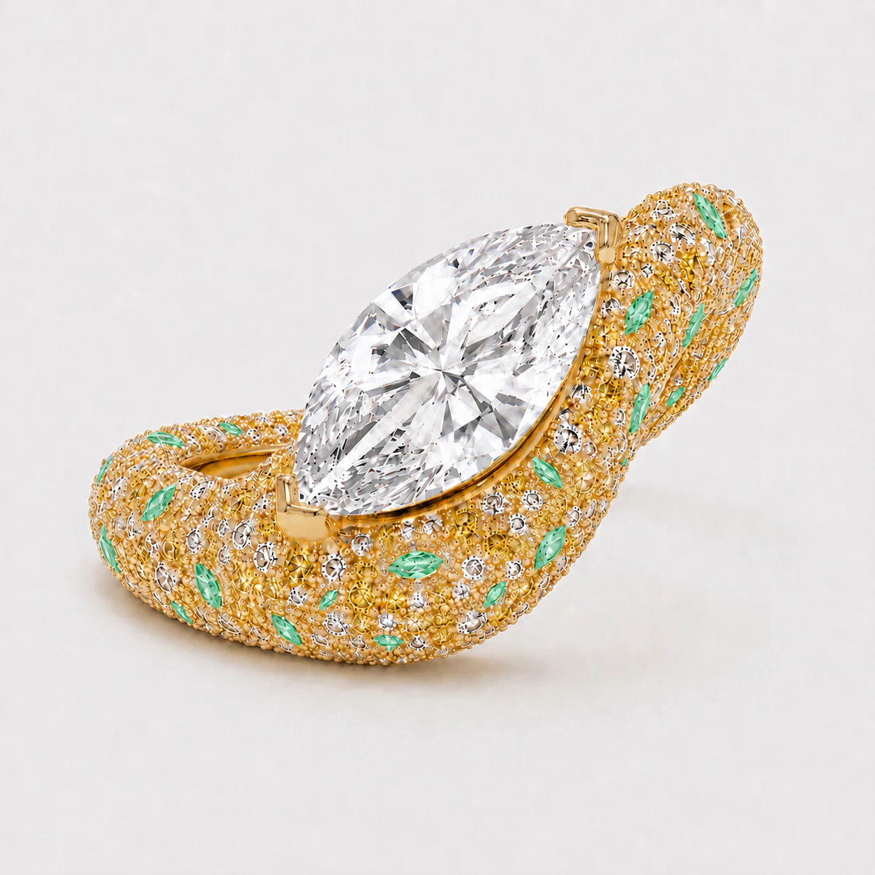 Botanical Mosaic Marquise Ring No. 04, üstten görünüm