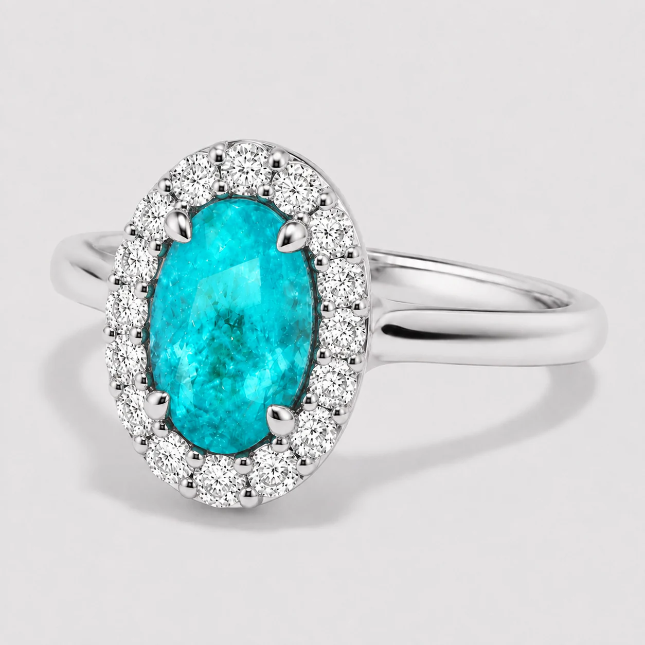 Paraiba Tourmaline Oval Ring No. 06, yan profil