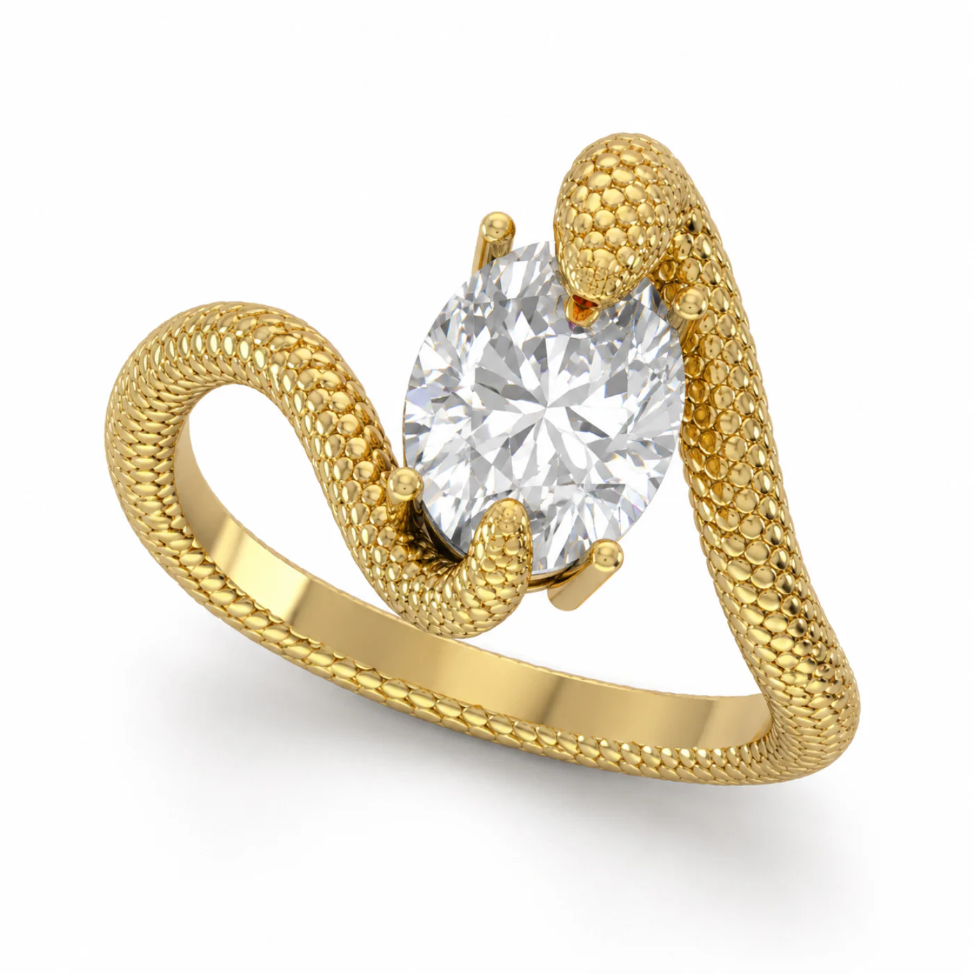 Snake Vintage Ring, yan profil