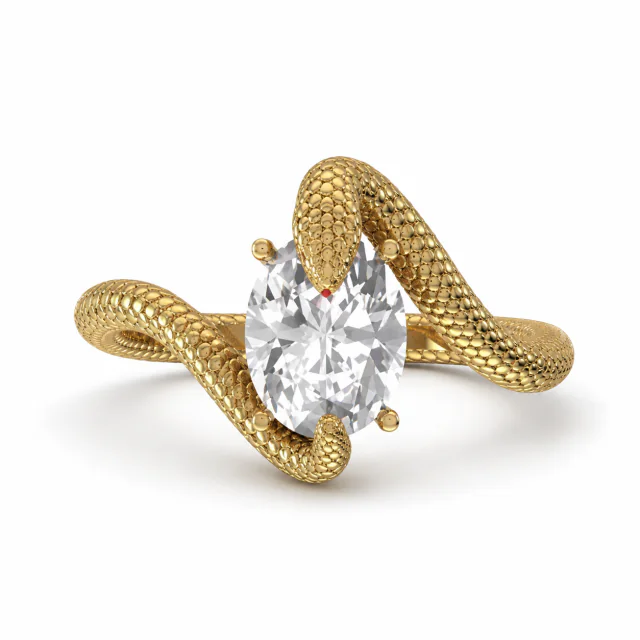 Snake Vintage Ring, üstten görünüm