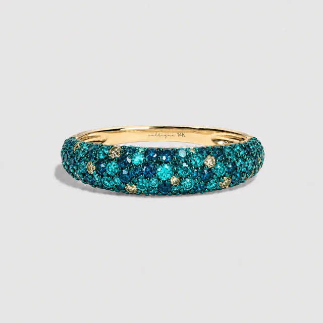 Teal Mosaic Ring No. 03, ön görünüm
